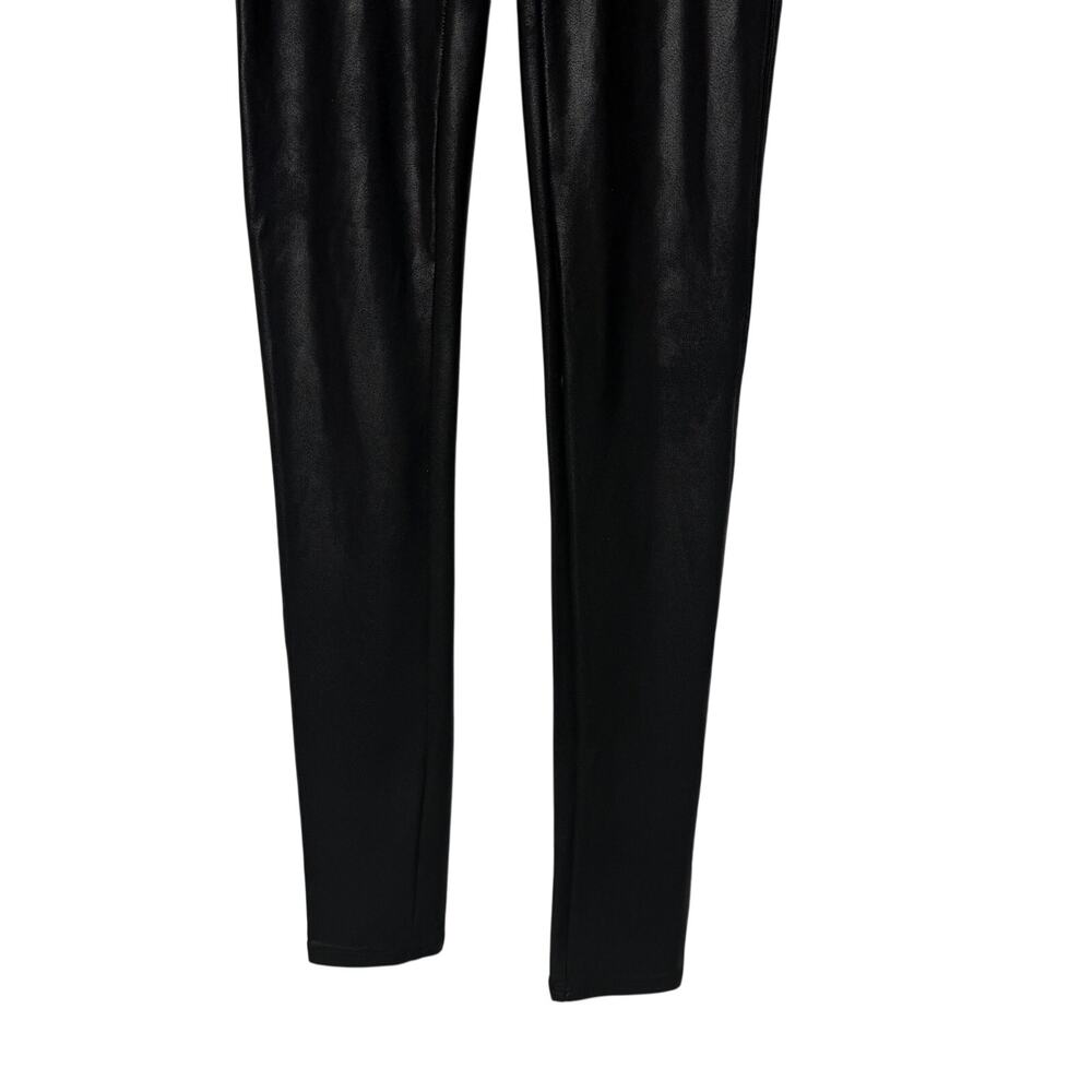 SPANXS Faux Leather Leggings Black High Rise Shaping Pants Women's Small - Picture 3 of 4